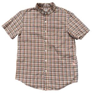 Outerknown Shirt Mens Size S Short Sleeve Button Pocket Plaid Multicolor